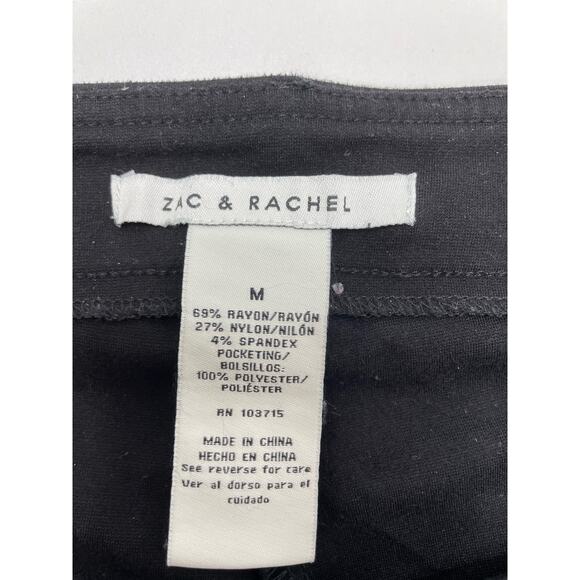 Zac & Rachel Knit Mid Rise Straight Cropped Pants Pull On Black Womens Sz Medium - Picture 7 of 11